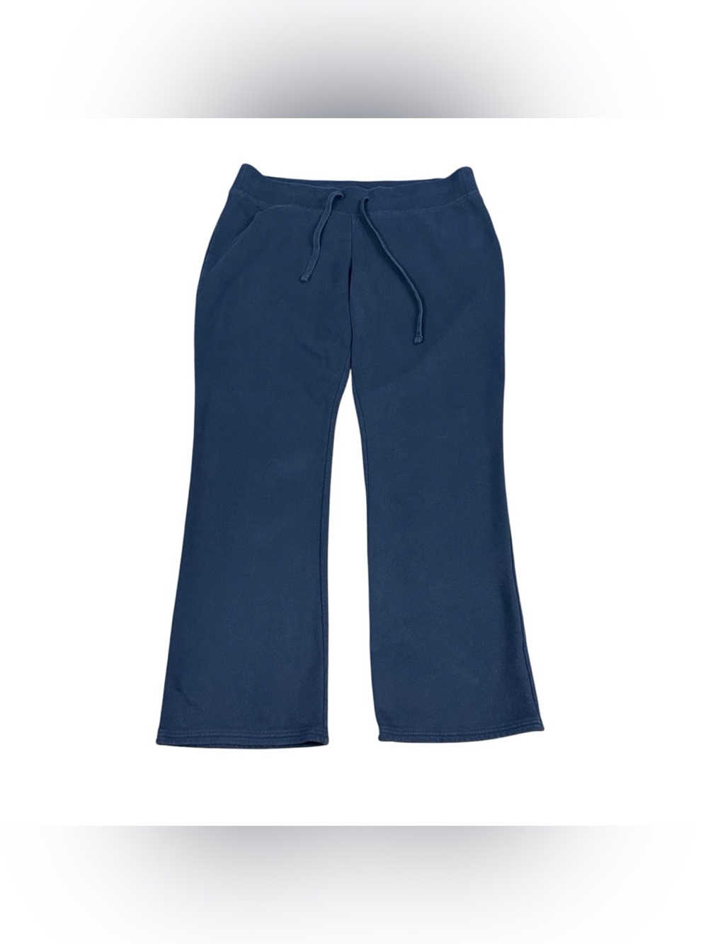 Hollister Women’s L Navy Fleece Flare Sweatpants Drawstring Lounge Y2K